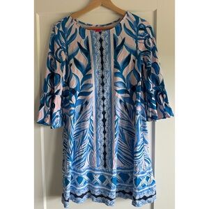 Lilly Pulitzer Ophelia Swing Dress Pink Tropics Blue Heat Wave Medium